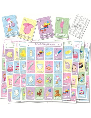 Baby Shower Loteria Bingo Game in Spanish, for 40 Players