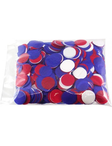 1 Inch Round Tissue Paper Confetti circles - 2.8oz - 10,000 pieces/pack (Red White Blue)