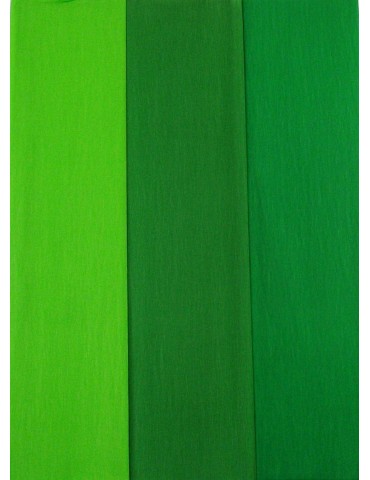   Crepe Paper Folds (10 Sheets) - 17 Inches Wide by 6.2 Feet Long - Mexican Crepe Paper, Shades of Green Assortment