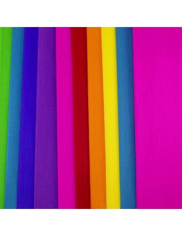 Crepe Paper Folds (10 Sheets) - 17 Inches Wide by  6.2 Feet Long - Mexican Crepe Paper - Assorted Colors (Fiesta Multicolor Assortment)