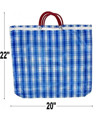 Pack of 3 Large Mercado Bags - 20 x 22 inches Reusable Grocery Bag (High Thread mesh)