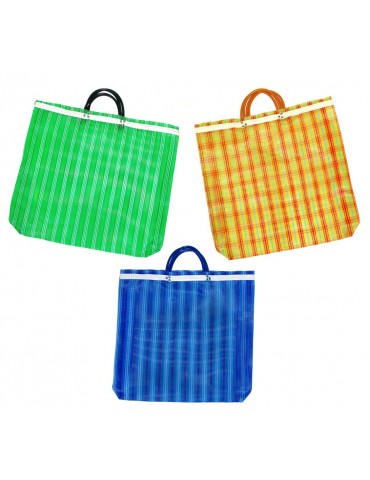 Pack of 3 Large Mercado Bags - 17 x 20 inches Reusable Grocery Bag (High Thread mesh)