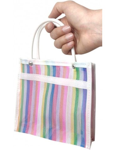 Mini Mexican Tote Mercado Bags for Candy, High Threaded Mesh 7 Inch by 7.5 Inch Gusseted Market Bag Para Dulces - Set of 20 pieces (Assorted Colors)