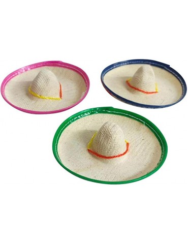 12 Mini Sombrero, 3 Inches Wide Mini Hats for Cinco De Mayo Party for Bottles