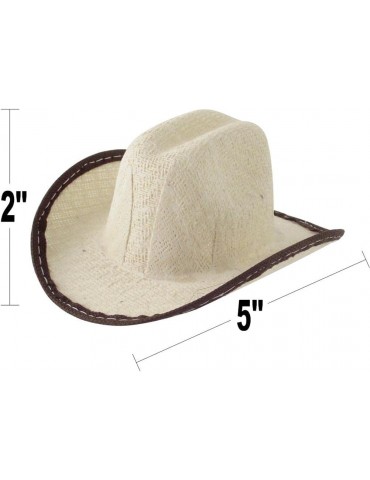 Cowboy Rodeo Hats, 5 Inches Size - 12 Pack (Beige)