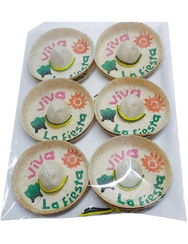 Mini Mexican Sombrero Pack of 12, 2.25 Inches Wide Mini Hats for Cinco De Mayo Party for Bottles - Viva La Fiesta