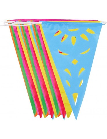 Pennant Banner Plastic Flags - Pack of 6 Multicolor Party Banners, 156 Foot Total Length (26 Foot Long Each)