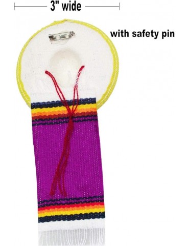 Mini Fiesta Sombrero with Serape, 3 inches Wide Mini Hats - 12 Pack