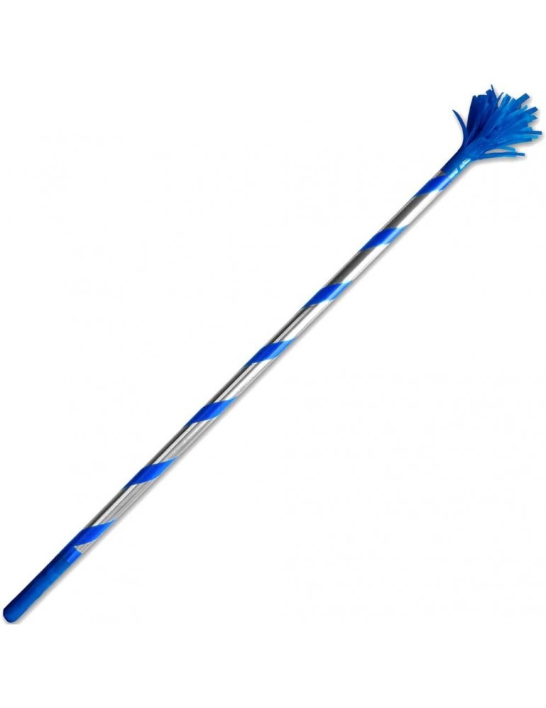 Deluxe 36 Inches Pinata Stick - Single Piece Wooden Pinata Buster with Ribbon and Metallic Finish (Blue)