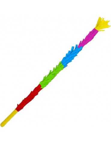 Large 36 Inches Pinata Stick - Single Piece Wooden Pinata Buster with Crepe Paper Finish (Multicolor)